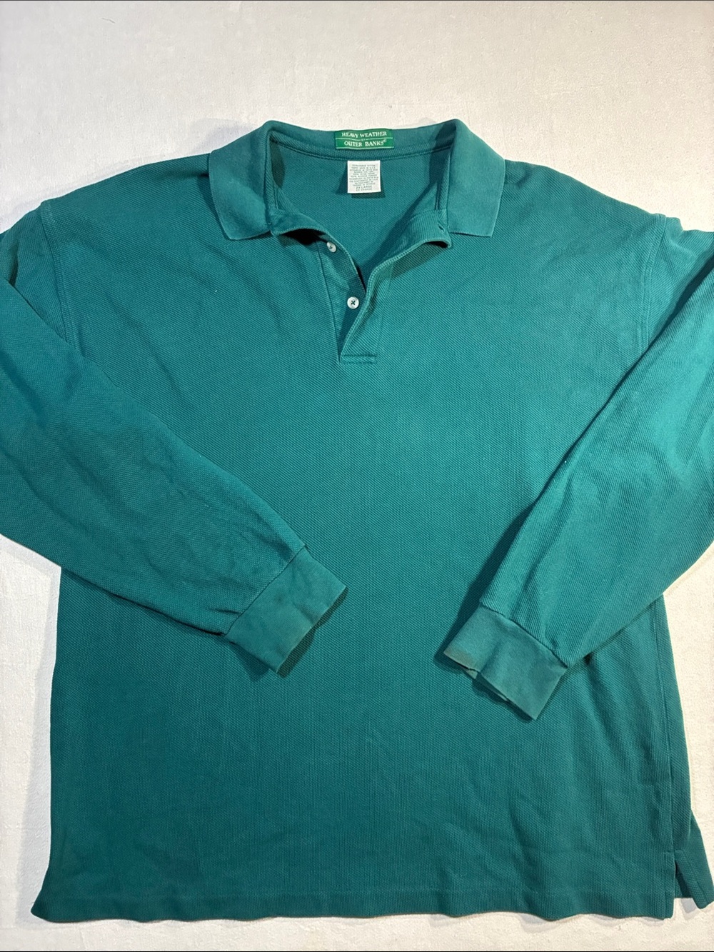 Green Long-Sleeve Polo Shirt - Classic Men's Pique